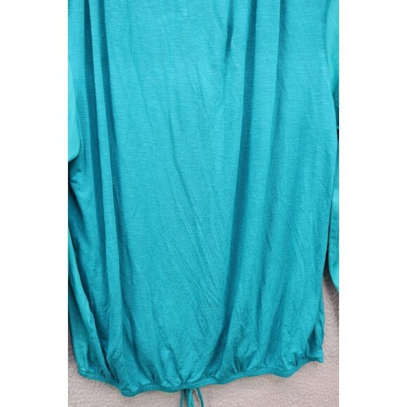 Dolan Left Coast Collection Long Sleeve Silky Blue Top-Medium-Elastic Waist - Picture 9 of 11